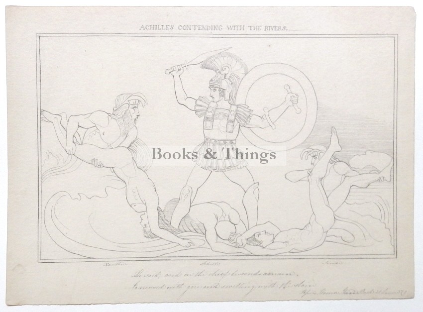 After John Flaxman drawing Achilles Contending with the Rivers