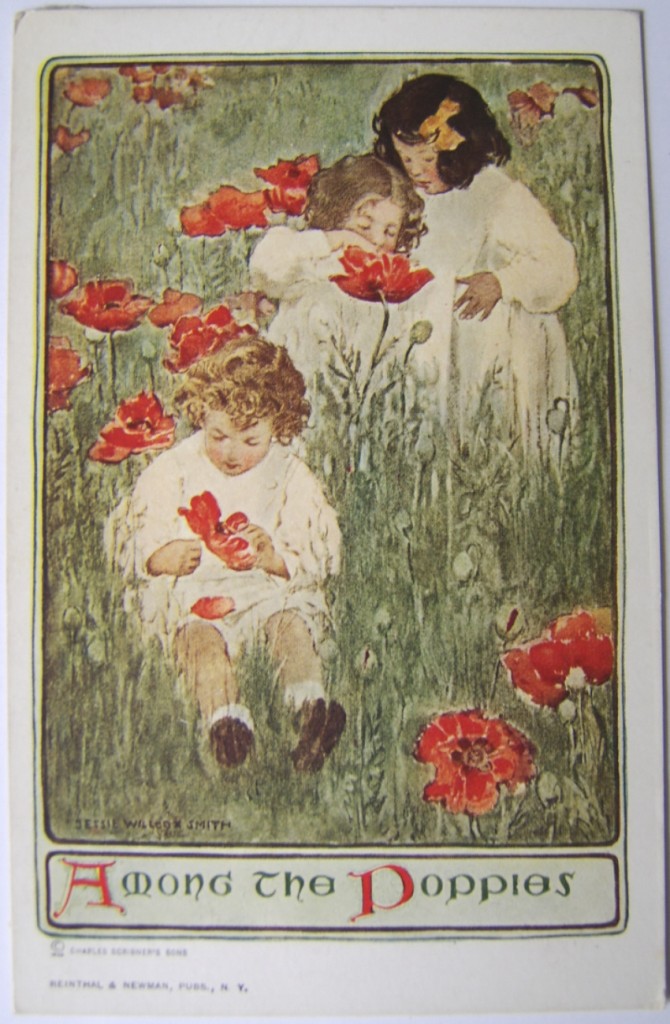 Jessie Wilcox Smith postcard Among the Poppies
