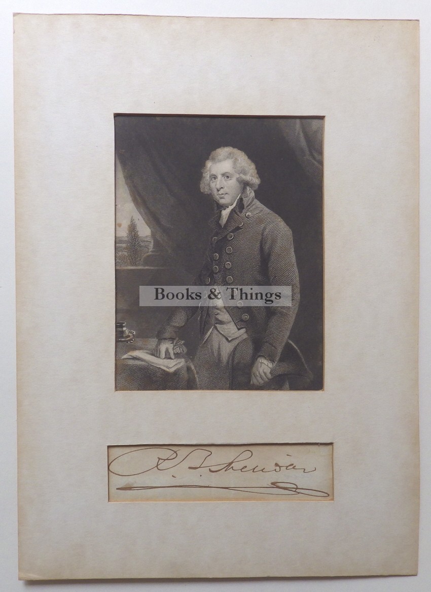 Richard Brinsley Sheridan autograph