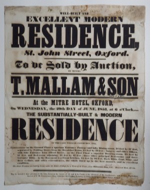 Mallam's sale 1853 St John St Oxford
