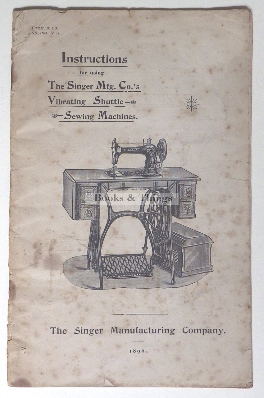 Singer Sewing Machine instruction booklet