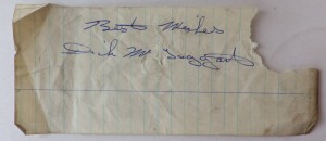 Dick McTaggart autograph
